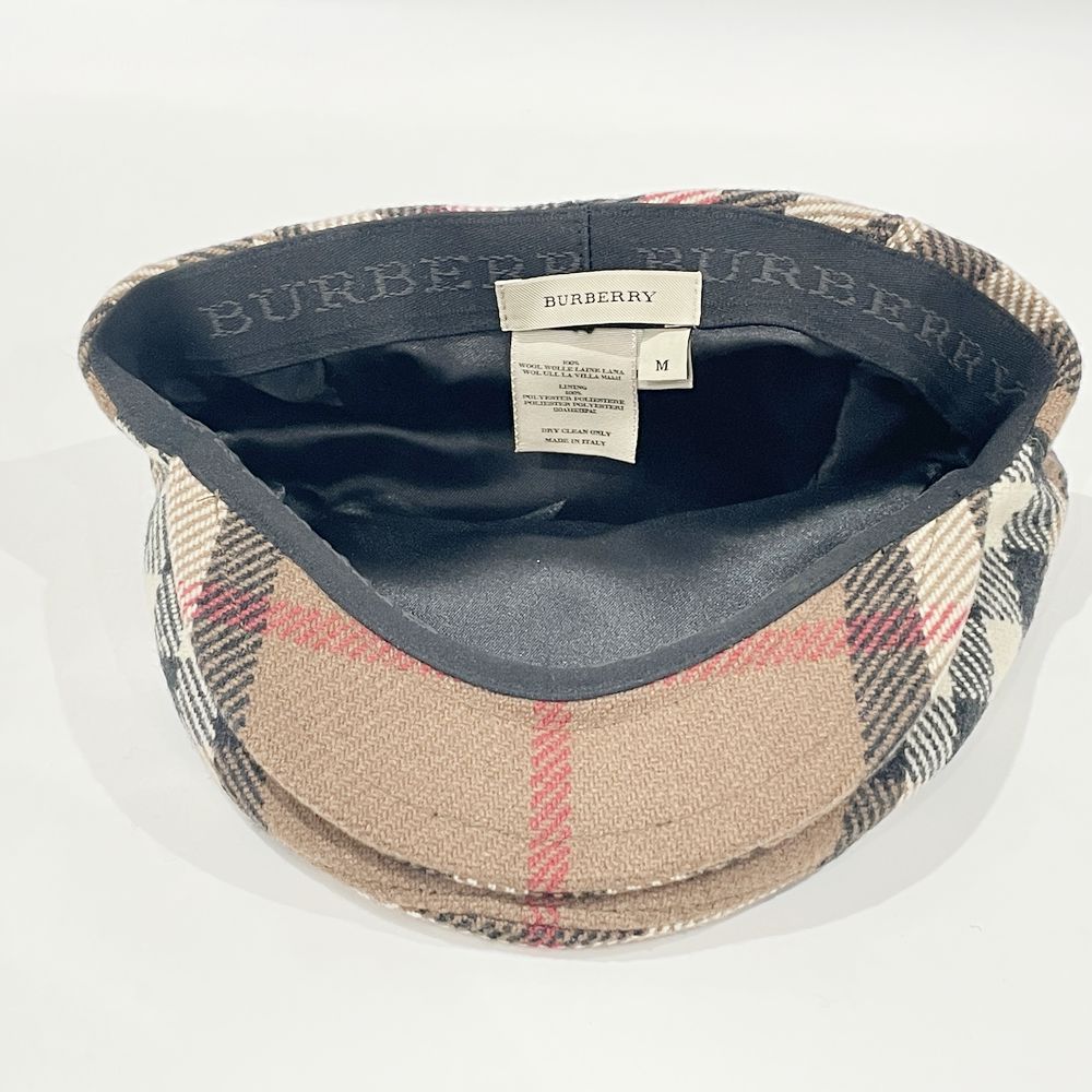 中古AB/使用感小】BURBERRY バーバリー Mサイズ ノバチェック 帽子 ハット ユニセックス ハンチング ブラウン20491253