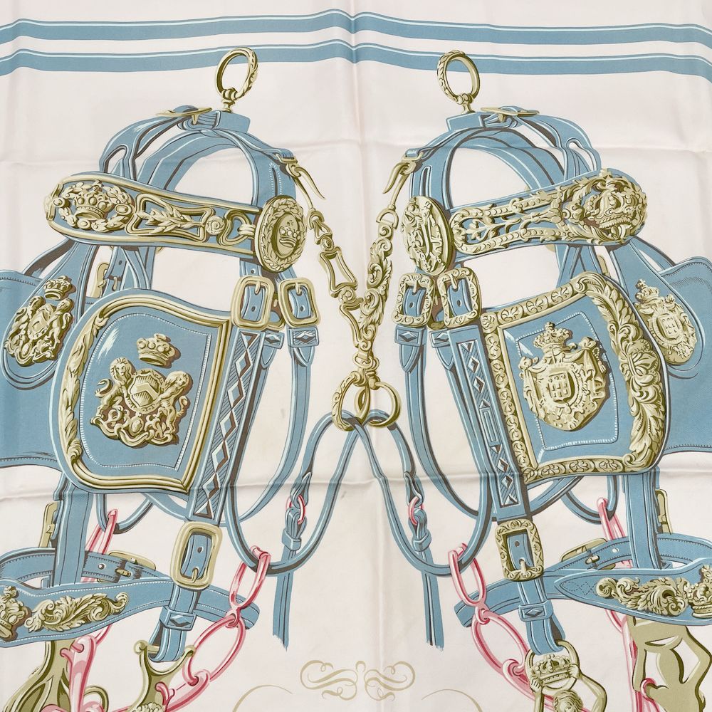 中古B/標準】HERMES エルメス カレ90 BRIDES DE GALA/ブリッド ドゥ ガラ 馬具 定番人気 ユニセックス スカーフ  ピンク20491355