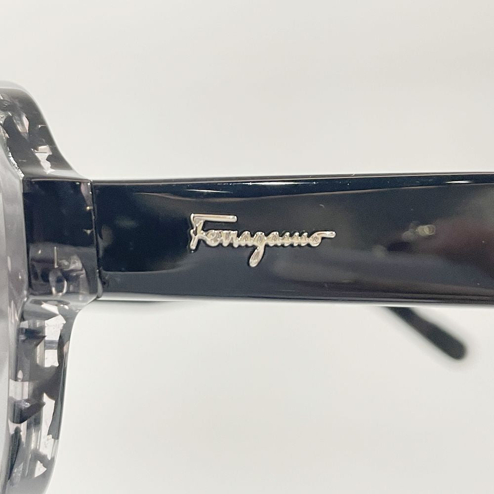 Salvatore Ferragamo(サルヴァトーレフェラガモ) ロゴ デミ柄 オーバーサイズ SF885SA サングラス アセテート/ レディース【中古A】20241002