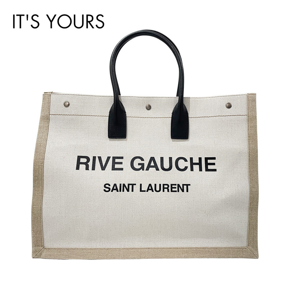 SAINT LAURENT PARIS(サンローランパリ) RIVE GAUCHE リヴ・ゴーシュ ノエ トートバッグ コーティングキャンバス/レザー ユニセックス【中古AB】20241005