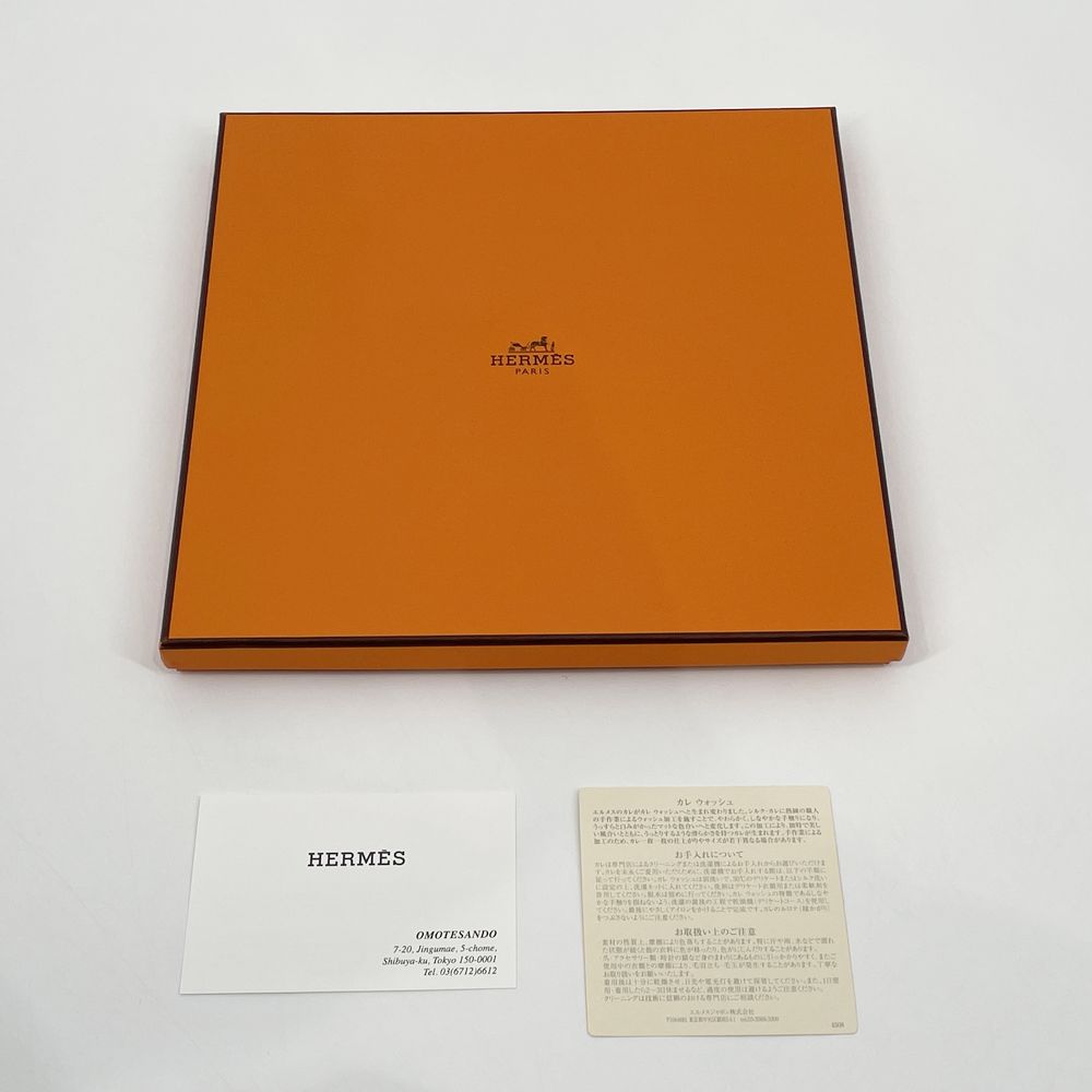 中古A/美品】HERMES エルメス カレ90 ウォッシュ Zouaves et Dragons ズアヴとドラゴン ユニセックス スカーフ  オレンジ/ブルー20495495