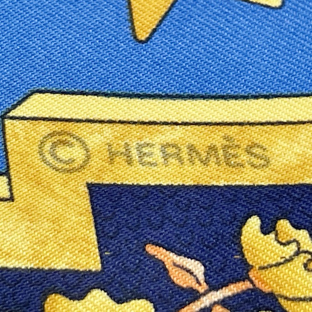 中古B/標準】HERMES エルメス カレ90 CARPE DIEM 今日一日を楽しむ 太陽 マーブル ユニセックス スカーフ パープル20495923