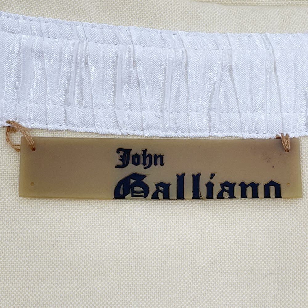 JOHN GALLIANO(ジョンガリアーノ) サイズ48 ニュースペーパー レター柄 袖口ワンポイント 長袖シャツ コットン/ メンズ【中古AB】20241029