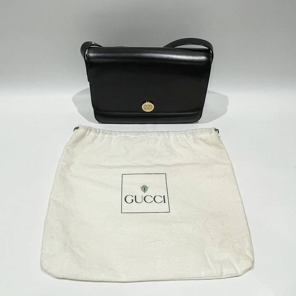 中古AB/使用感小】GUCCI グッチ オールド インターロッキングG ヴィンテージ 斜め掛け レディース ショルダーバッグ 001.406.0929  ブラック20495963