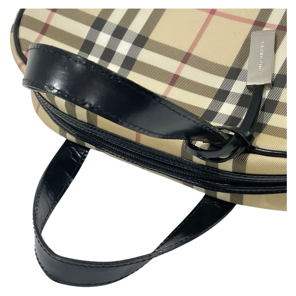 BURBERRY(バーバリー) ロンドン チェック ミニ ボーリング ヴィンテージ ハンドバッグ PVC/レザー レディース【中古B】20241012