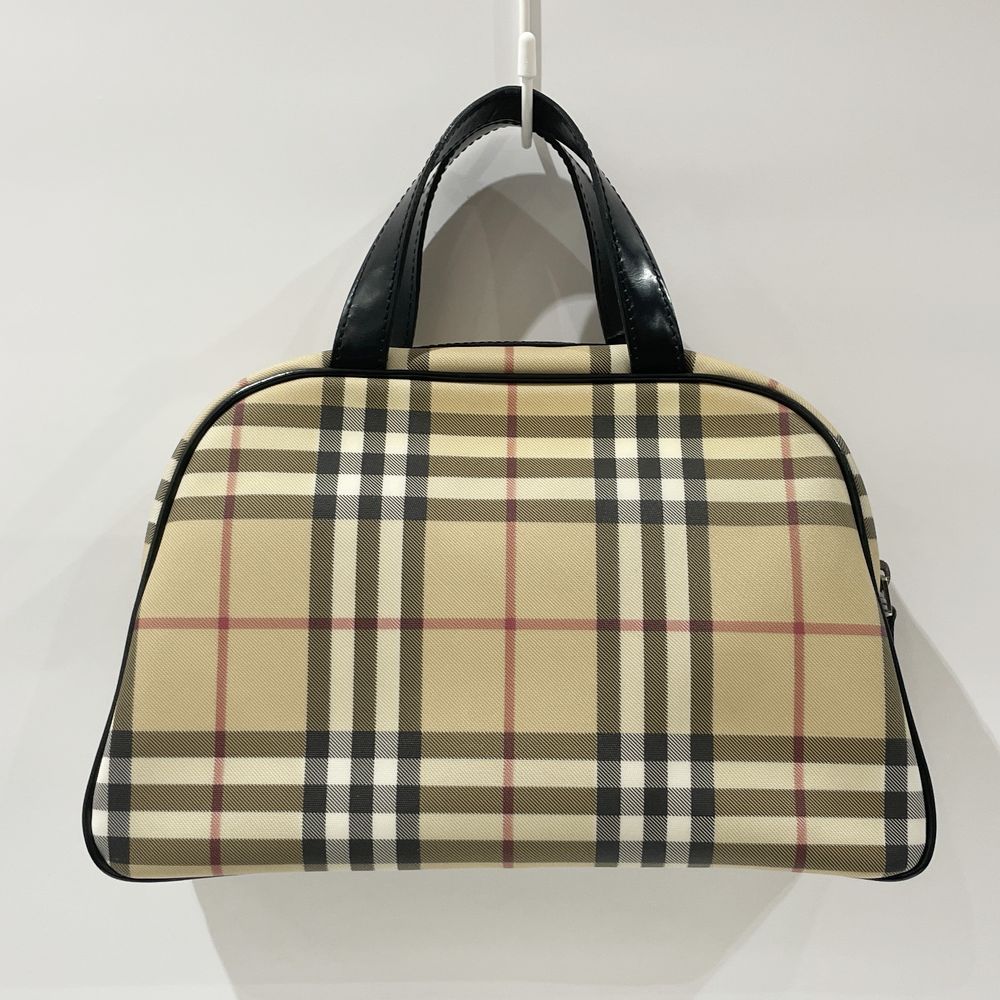 BURBERRY(バーバリー) ロンドン チェック ミニ ボーリング ヴィンテージ ハンドバッグ PVC/レザー レディース【中古B】20241012