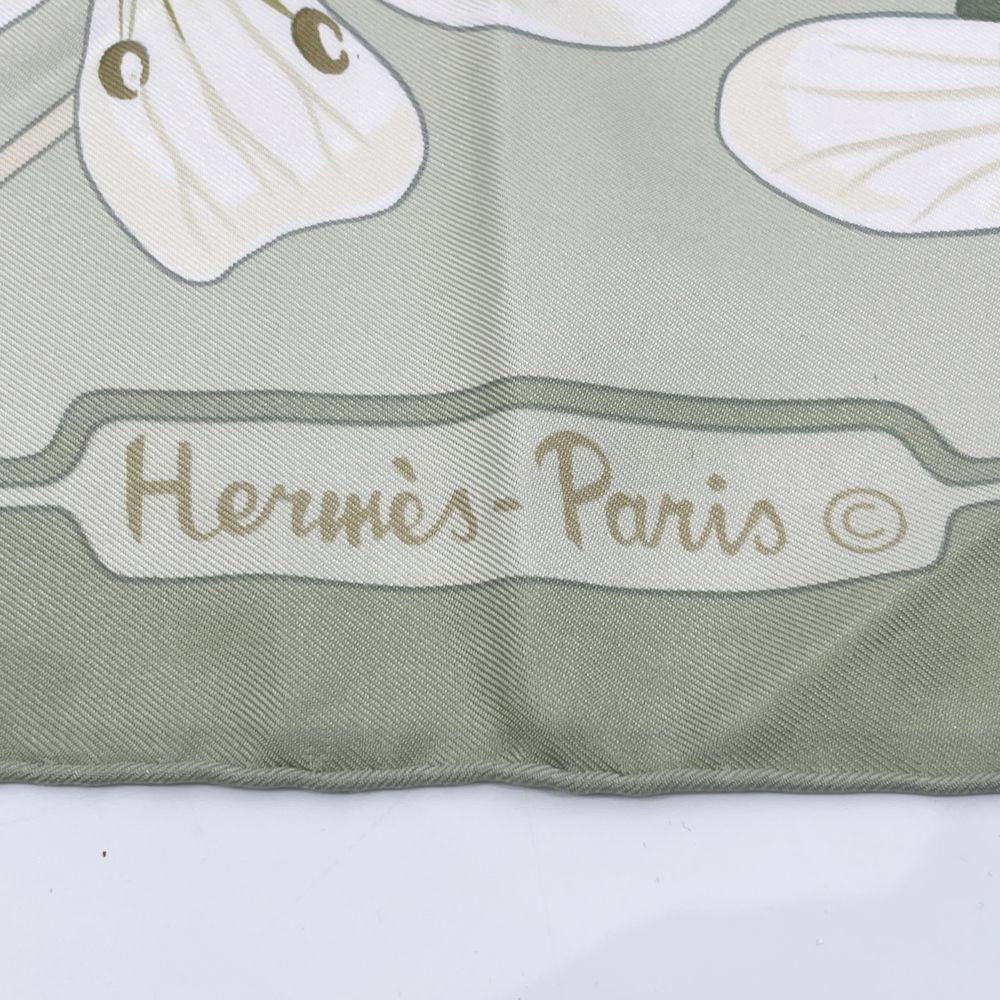 HERMES(エルメス) カレ90 Flora Graeca ギリシャの花 穏やか 草木 花柄 スカーフ シルク ユニセックス【中古AB】20241024