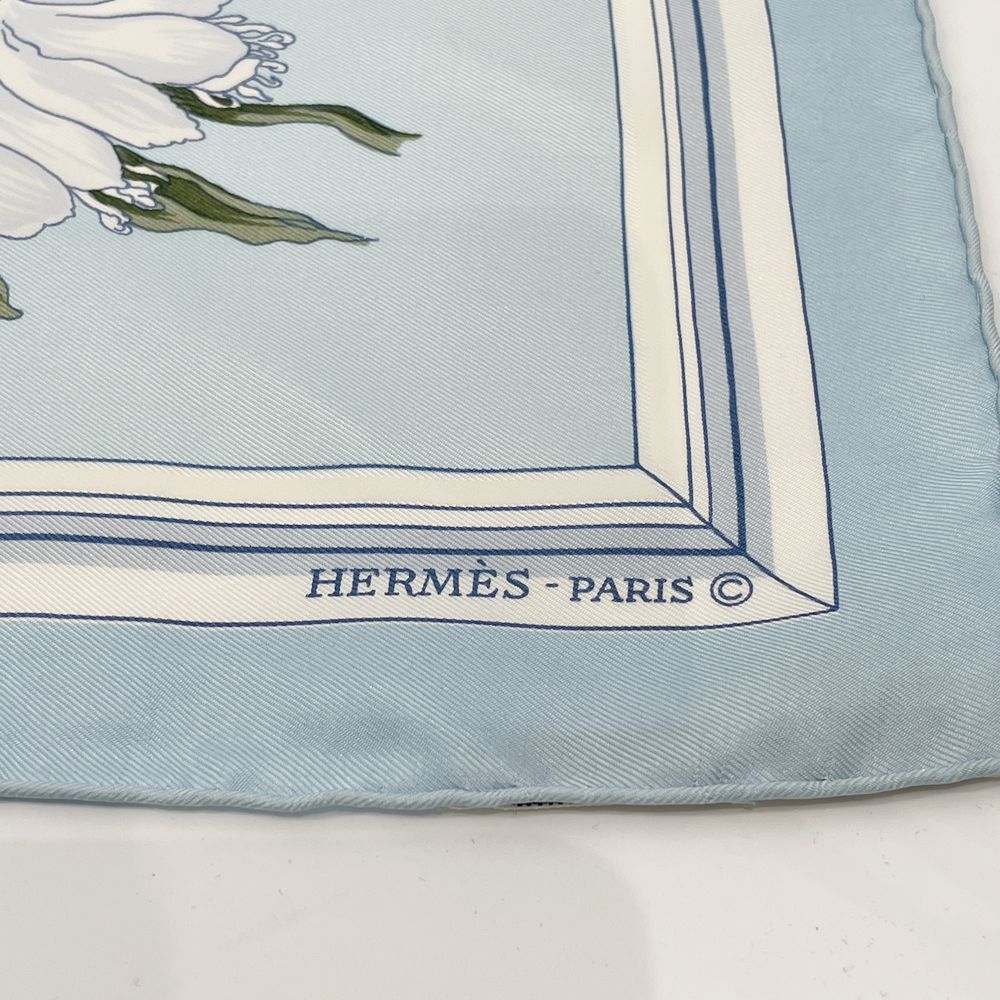 HERMES(エルメス) カレ90 Quai aux Fleurs 花咲く海岸通り 花柄 スラっとした馬 スカーフ シルク ユニセックス【中古AB】20241024