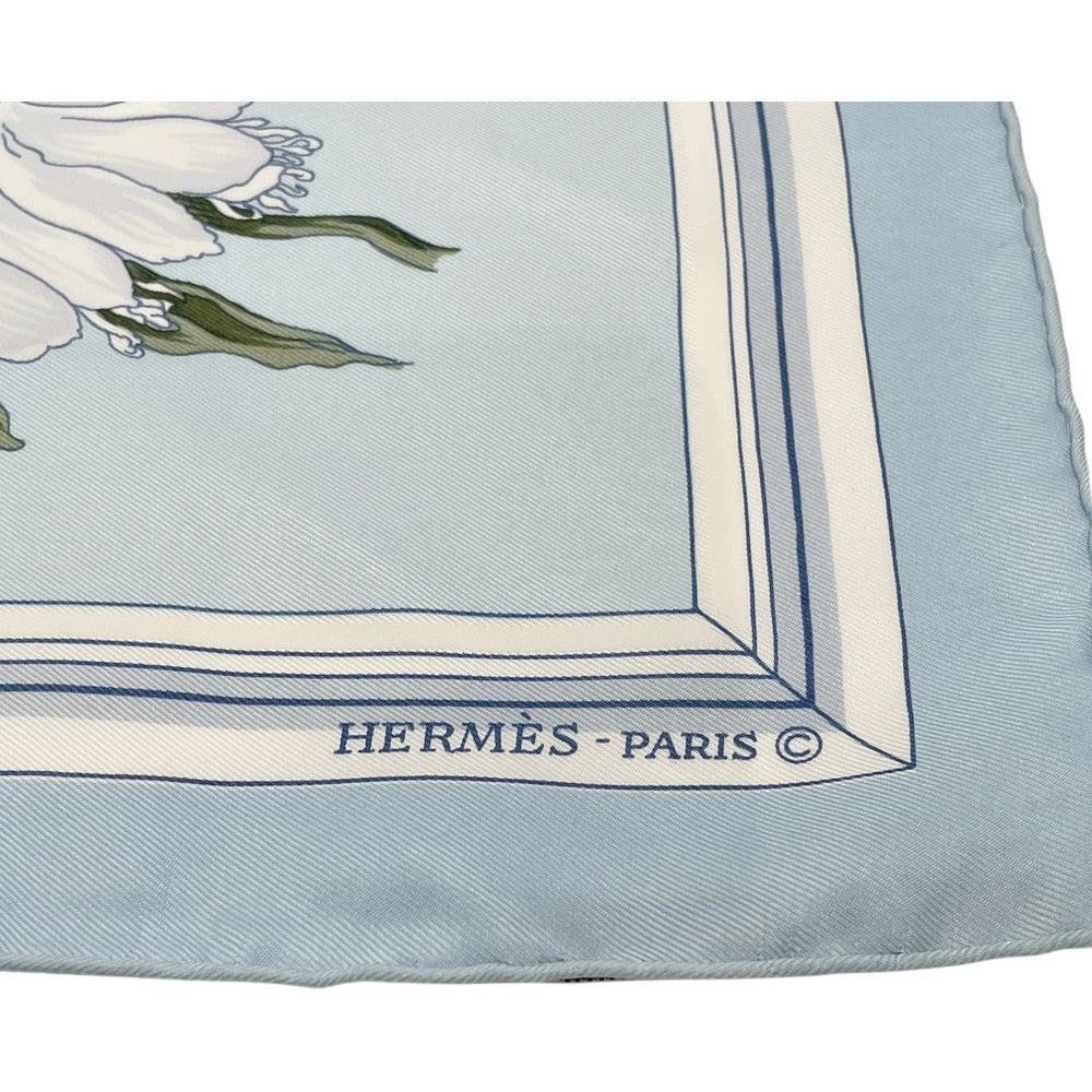 HERMES(エルメス) カレ90 Quai aux Fleurs 花咲く海岸通り 花柄 スラっとした馬 スカーフ シルク ユニセックス【中古AB】20241024