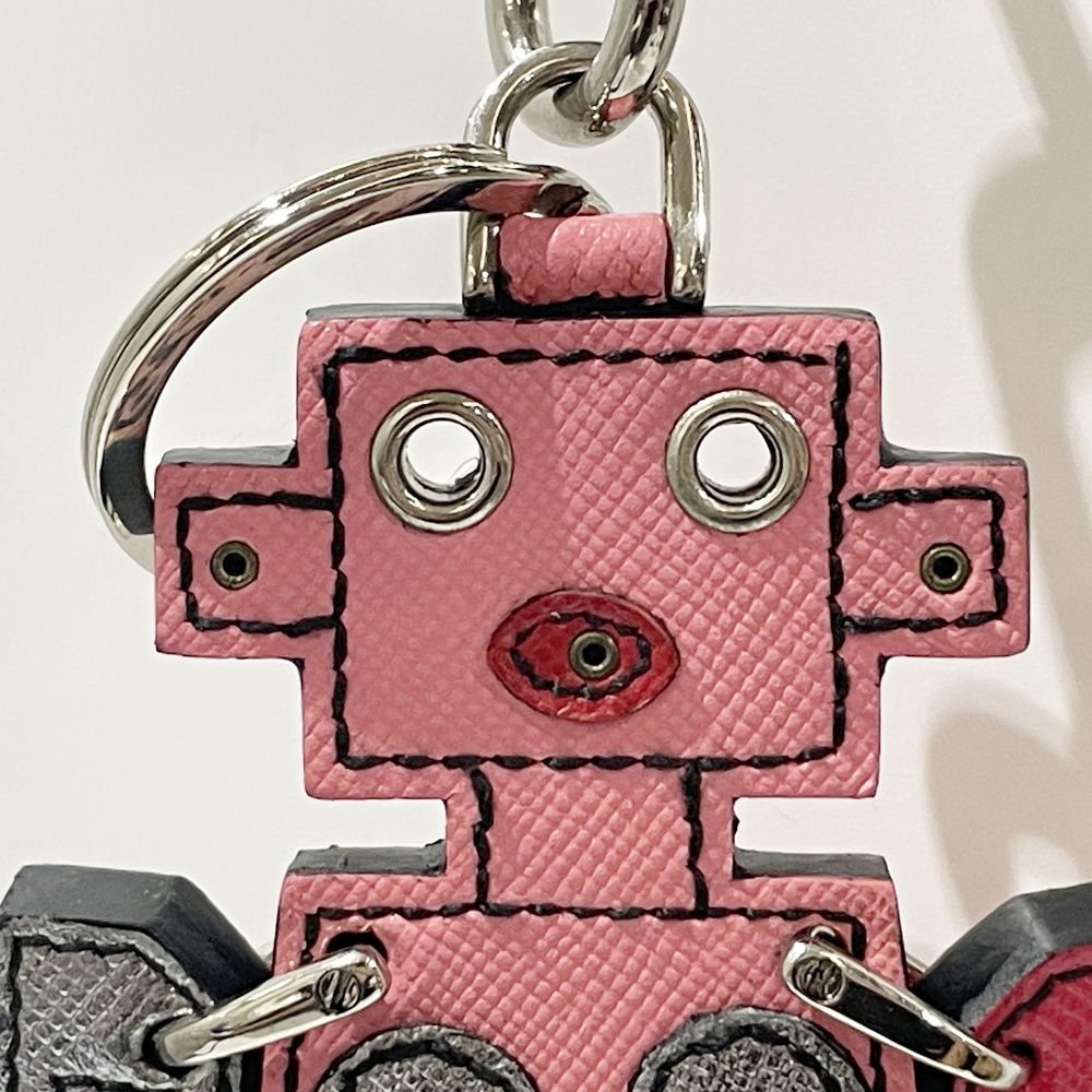 中古A/美品】PRADA プラダ ロボット トリック チャーム ハート 女の子 ユニセックス キーホルダー ピンク20496592