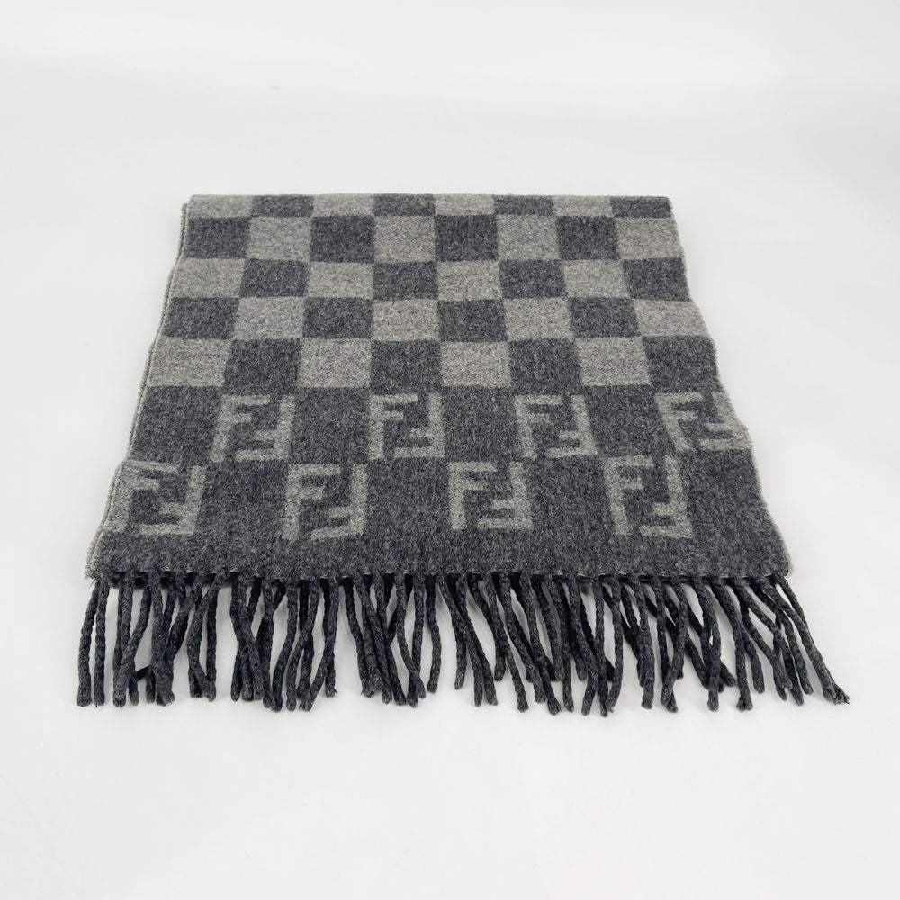 FENDI(フェンディ) 196cm×49cm ズッカ ブロックチェック マフラー / ユニセックス【中古B】20241029