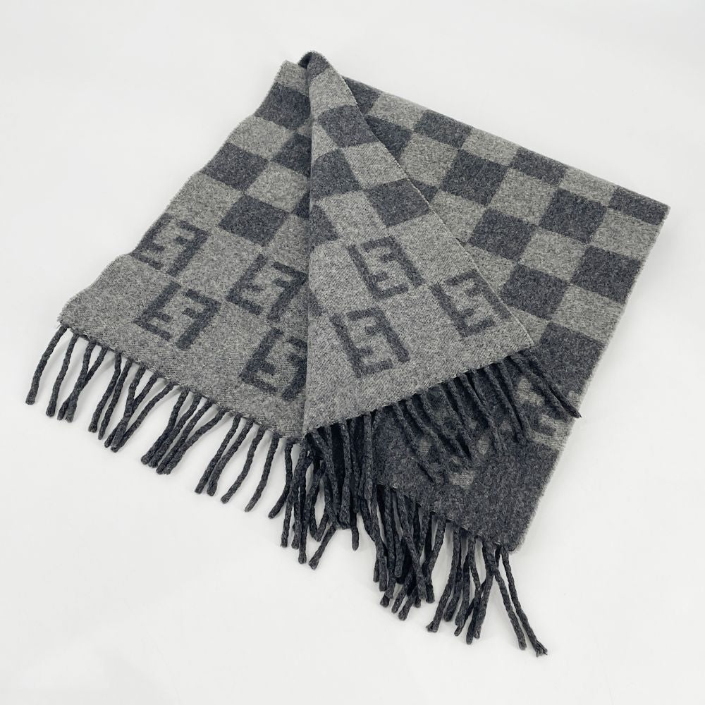 FENDI(フェンディ) 196cm×49cm ズッカ ブロックチェック マフラー / ユニセックス【中古B】20241029