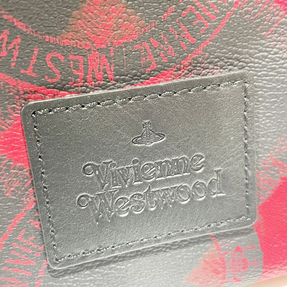 中古A/美品】Vivienne Westwood ヴィヴィアンウエストウッド 総柄 ペーパー フリンジクロス ユニセックス クラッチバッグ  VWB560 レッド20496614