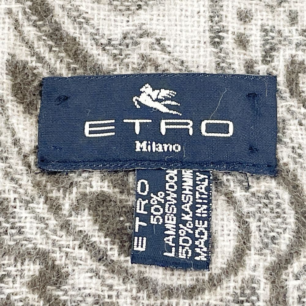 ETRO(エトロ) 140cm×30cm ペイズリー ワントーン カシミヤ混 マフラー カシミヤ/ウール ユニセックス【中古A】20241029