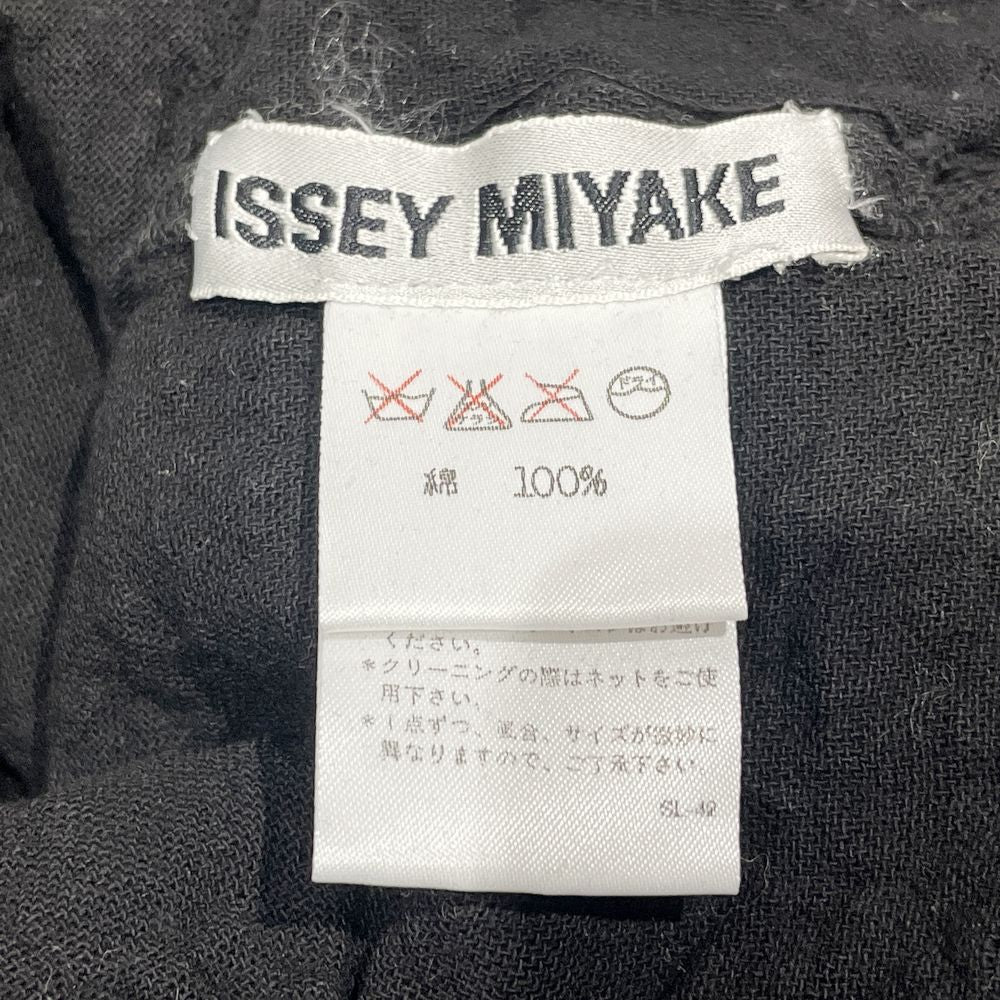 ISSEY MIYAKE(イッセイミヤケ) ヴィンテージ しわ加工 変形 羽織り ボタン 紐 IM43-FS001 ワンピース コットン レディース【中古B】20241019