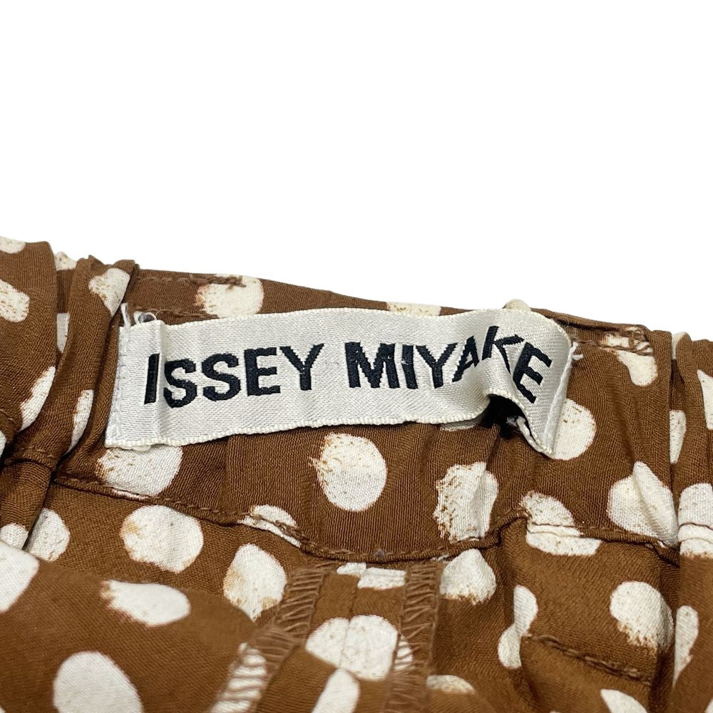 ISSEY MIYAKE(イッセイミヤケ) ヴィンテージ ドット 水玉 ブラウス＆ロングパンツ 2点セット M/L IM51-FJ054/IM51-FF050 セットアップ/キュプラ レディース【中古B】20241019