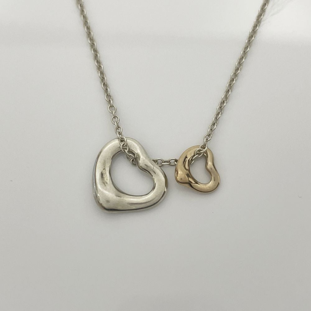 中古AB/使用感小】TIFFANY&Co. ティファニー ダブル オープンハート コンビ シルバー925 K18YG レディース ネックレス シルバー 20496656