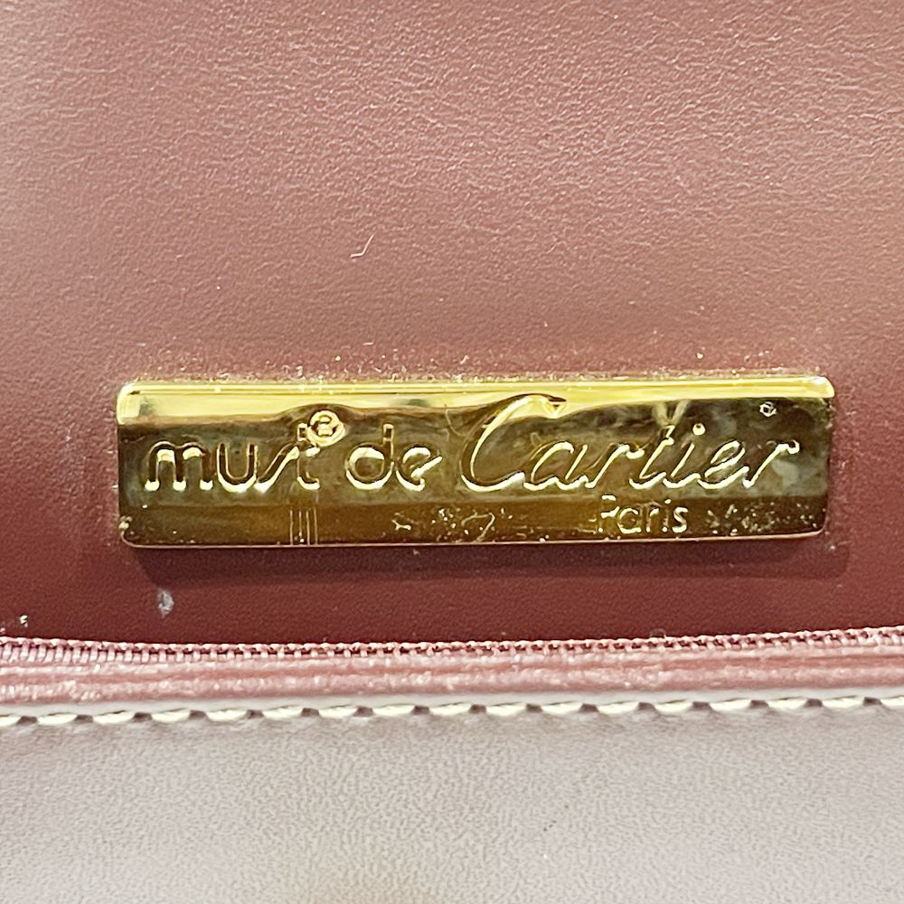 中古B/標準】CARTIER カルティエ マストライン ターンロック 斜め掛け レディース ショルダーバッグ ボルドー20497397