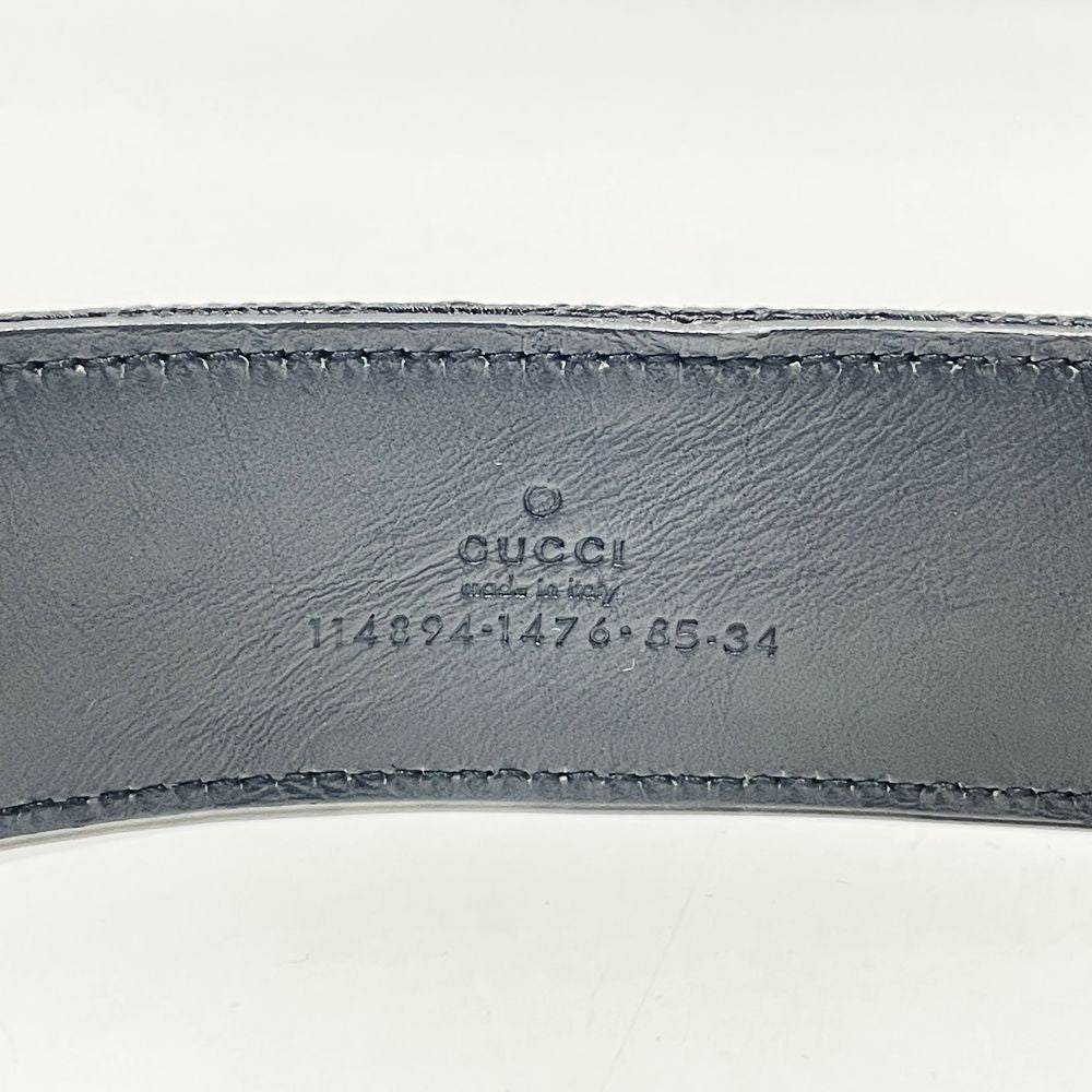 GUCCI(グッチ) サイズ85cm ホースビット ウエストマーク ラージモチーフ ベルト レザー/メタル/キャンバス レディース【中古A】20241102