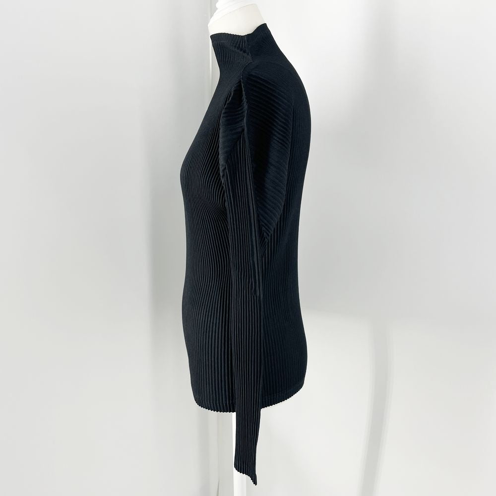 ISSEY MIYAKE(イッセイミヤケ) プリーツ加工 ハイネック 長袖 IM74-JK506 カットソー ポリエステル レディース【中古AB】20241101