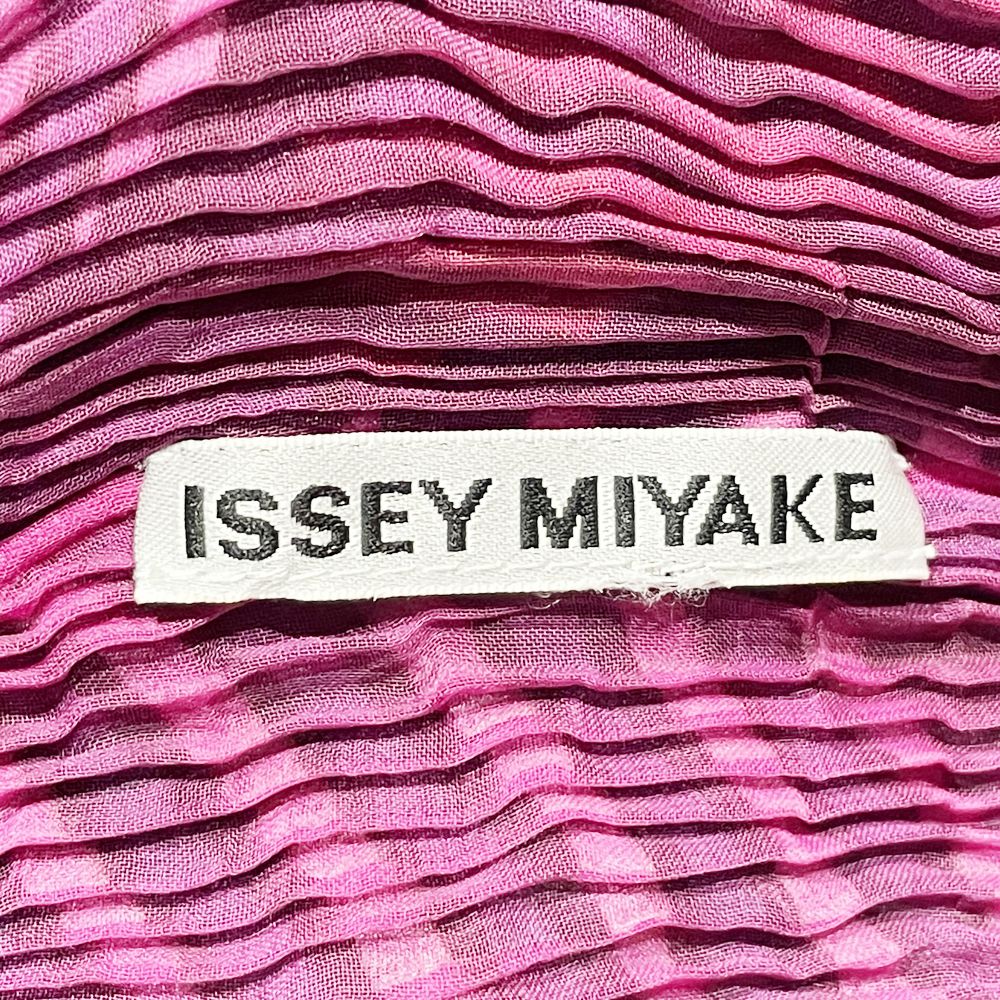 ISSEY MIYAKE(イッセイミヤケ) プリーツ加工 総柄 ボタン シャツ カーディガン ポリエステル レディース【中古B】20241101