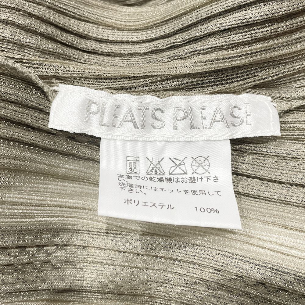 PLEATS PLEASE(プリーツプリーズ) 半袖 Vネック ストライプ サイズ3 PP01-JT695 カットソー ポリエステル レディース【中古AB】20240419