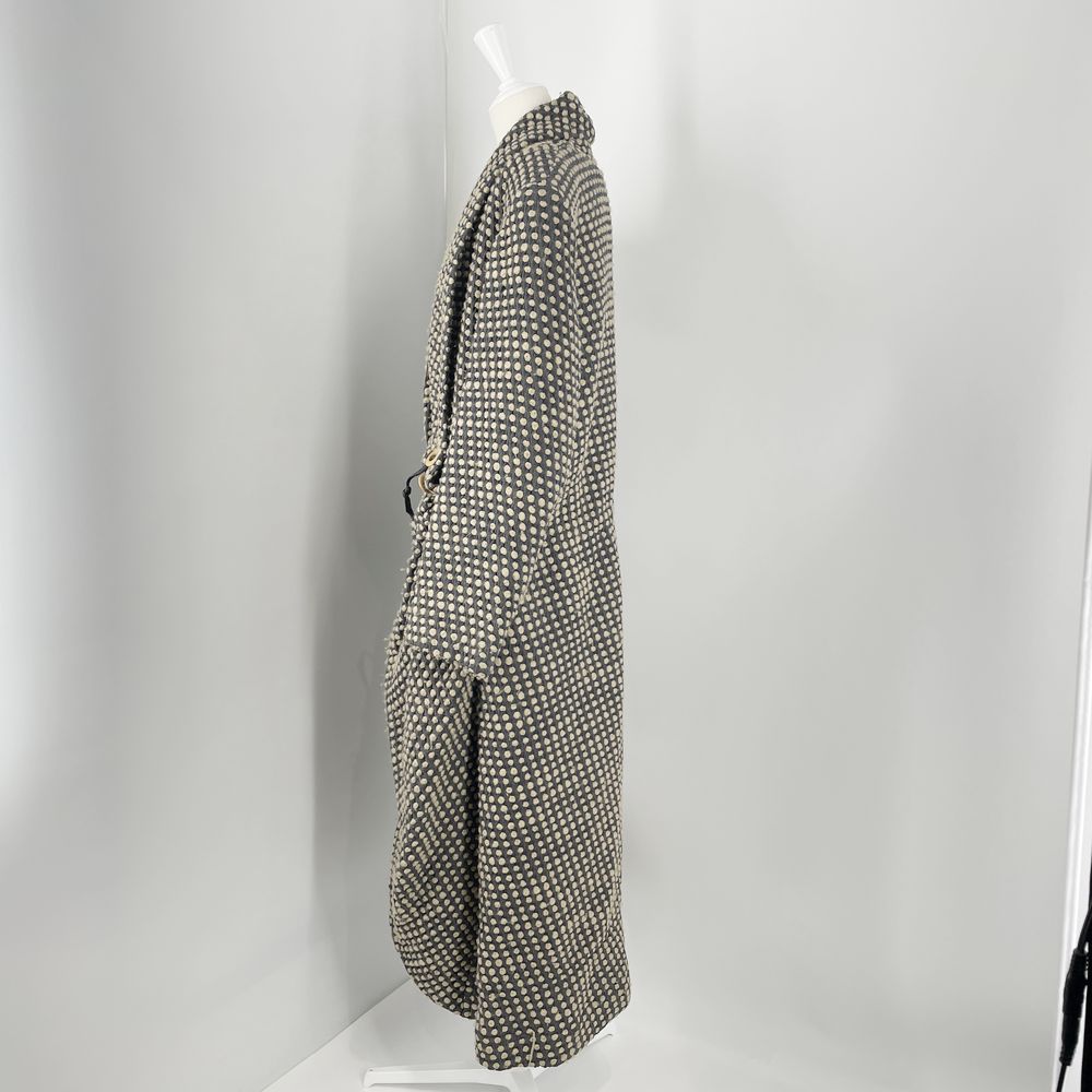 ISSEY MIYAKE(イッセイミヤケ) ヴィンテージ ロングコート ドット 水玉 オーバーサイズ ギャザー サイズ9 J663206 トレンチコート ウール/キュプラ レディース【中古B】20241103