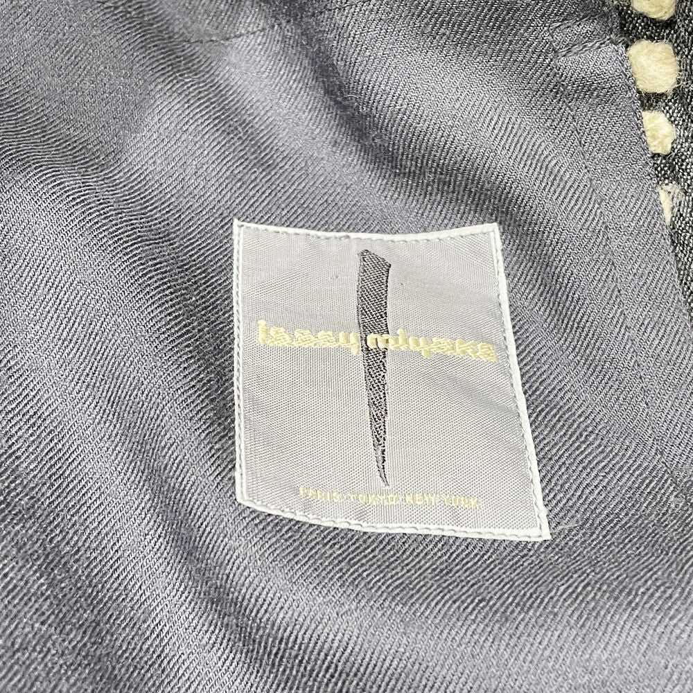 ISSEY MIYAKE(イッセイミヤケ) ヴィンテージ ロングコート ドット 水玉 オーバーサイズ ギャザー サイズ9 J663206 トレンチコート ウール/キュプラ レディース【中古B】20241103