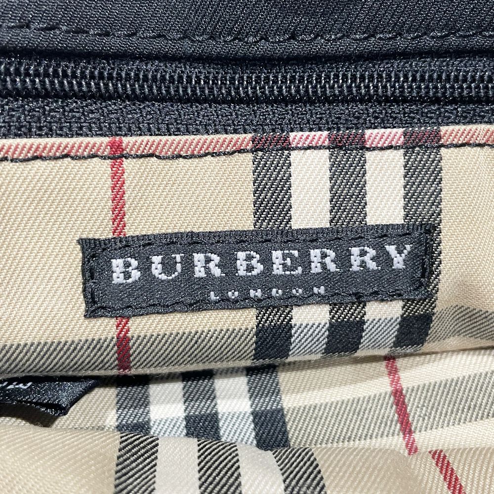 BURBERRY(バーバリー) ロンドン ロゴ刺繍 内部チェック ミニ ハンドバッグ キャンバス/レザー レディース【中古AB】20241027