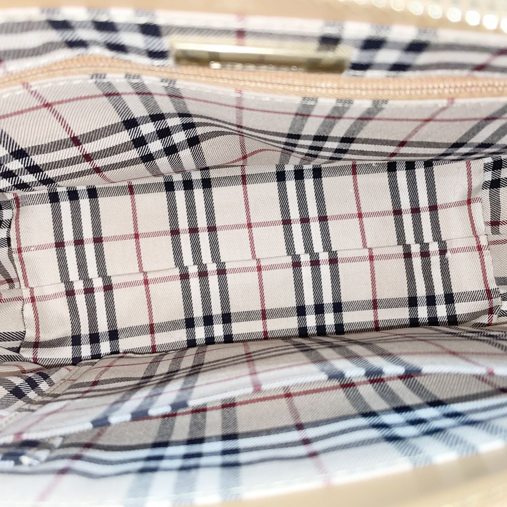 BURBERRY(バーバリー) ロゴ 内部チェック ミニ ハンドバッグ レザー レディース【中古AB】20241102