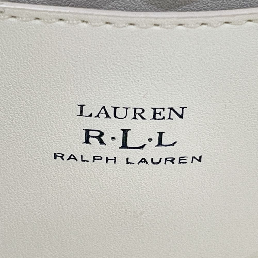 RALPH LAUREN(ラルフローレン) 巾着 ボーダー 斜め掛け ショルダーバッグ レザー レディース【中古AB】20241103