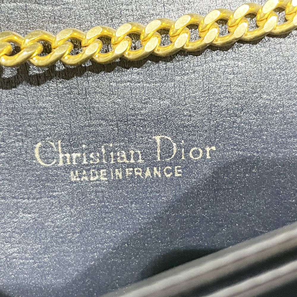 Christian Dior(クリスチャンディオール) トロッター ロゴプレート チェーン 斜め掛け ヴィンテージ ショルダーバッグ キャンバス/レザー レディース【中古B】20241117