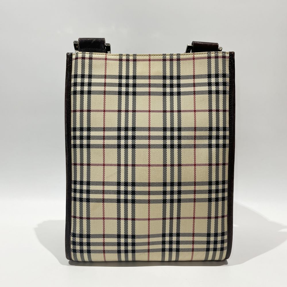 BURBERRY(バーバリー) ロゴ チェック ミニ 斜め掛け ショルダーバッグ キャンバス/レザー レディース【中古B】20241026