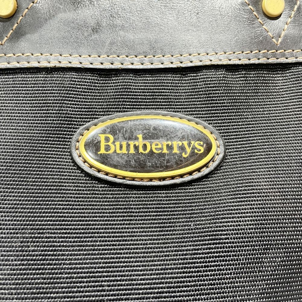 Burberrys(バーバリーズ) ロゴ プレート チェック シューズ入れ ハンドバッグ ナイロン/レザー レディース【中古B】20241102