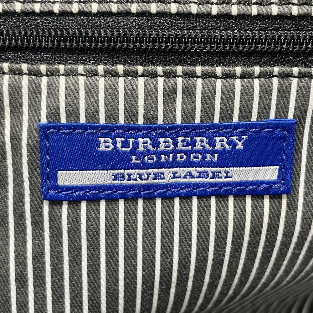 中古B/標準】BURBERRY BLUE LABEL バーバリーブルーレーベル ロゴ 内部ストライプ 肩掛け レディース トートバッグ  ブルー×ブラウン20498616