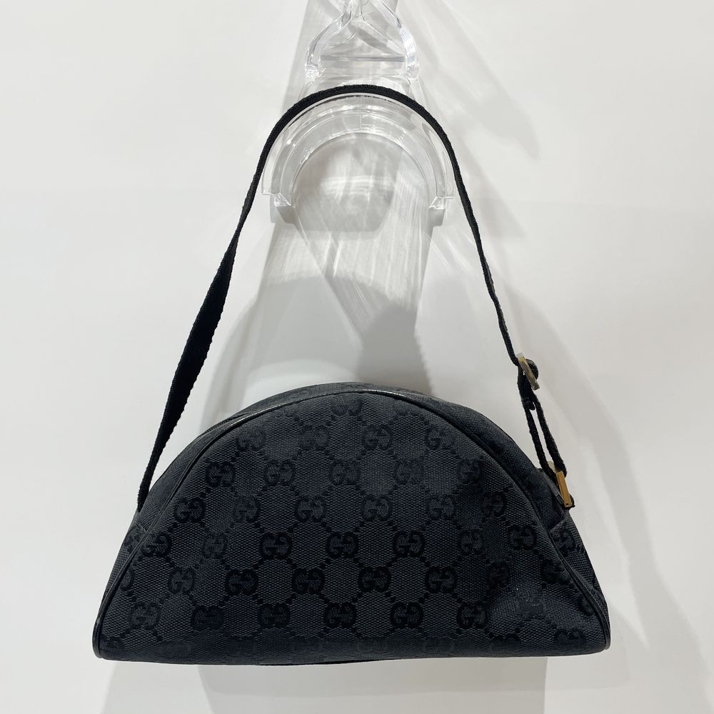 中古B/標準】GUCCI グッチ ハーフムーン 肩掛け ワンショルダー ヴィンテージ レディース ショルダーバッグ 90781 ブラック20498620