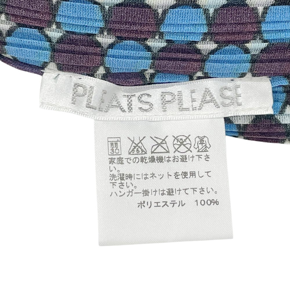 PLEATS PLEASE(プリーツプリーズ) イッセイミヤケ プリーツ加工 総柄 ドット 水玉 ドルマンスリーブ サイズ3 PP63－FT983 カットソー ポリエステル レディース【中古B】20241109