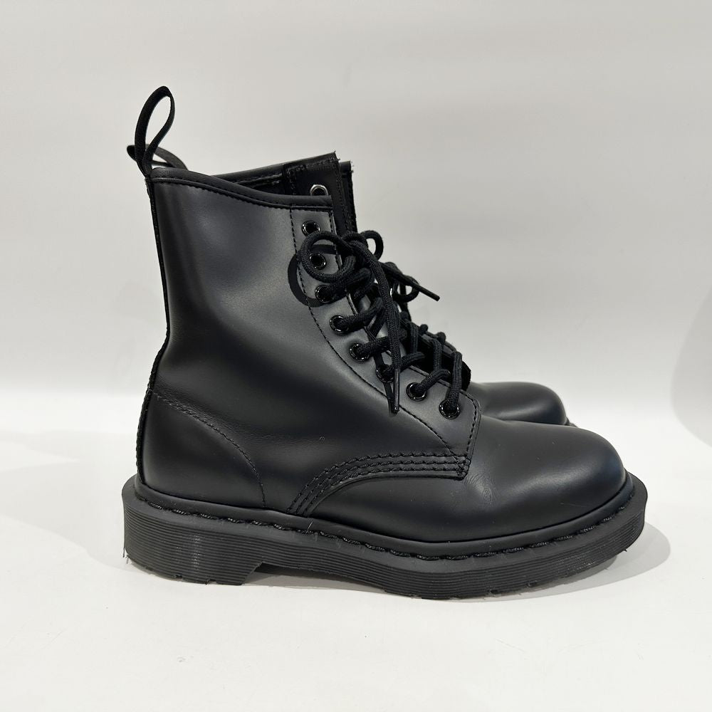 中古A/美品】Dr.Martens ドクターマーチン MONO UK4(JP23.0cm) レースアップ オールブラック 8ホール レディース ブーツ  146020498654