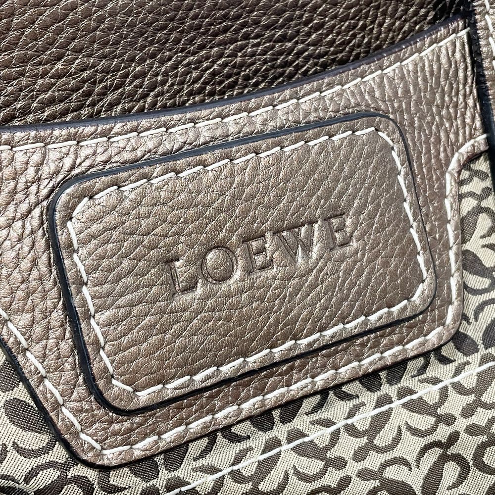 LOEWE(ロエベ) ニューロードライン リピートアナグラム ハンドバッグ キャンバス/レザー レディース【中古AB】20241102