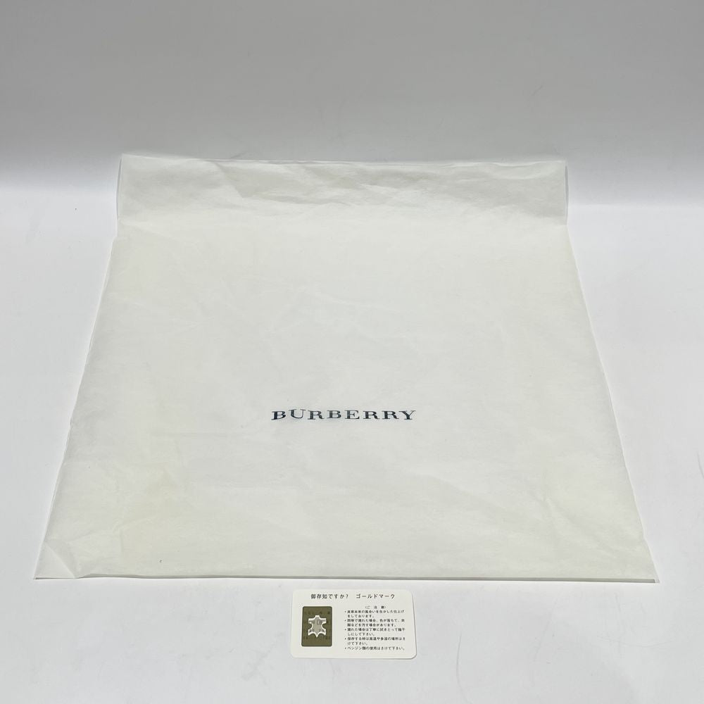 BURBERRY(バーバリー) ロゴ プレート サイドボタン 内部チェック ハンドバッグ レザー レディース【中古A】20241102