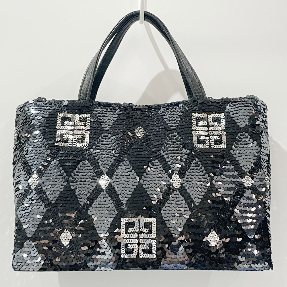 GIVENCHY(ジバンシィ) 4G アーガイル柄 ミニ ヴィンテージ ハンドバッグ レザー/スパンコール レディース【中古AB】20241109