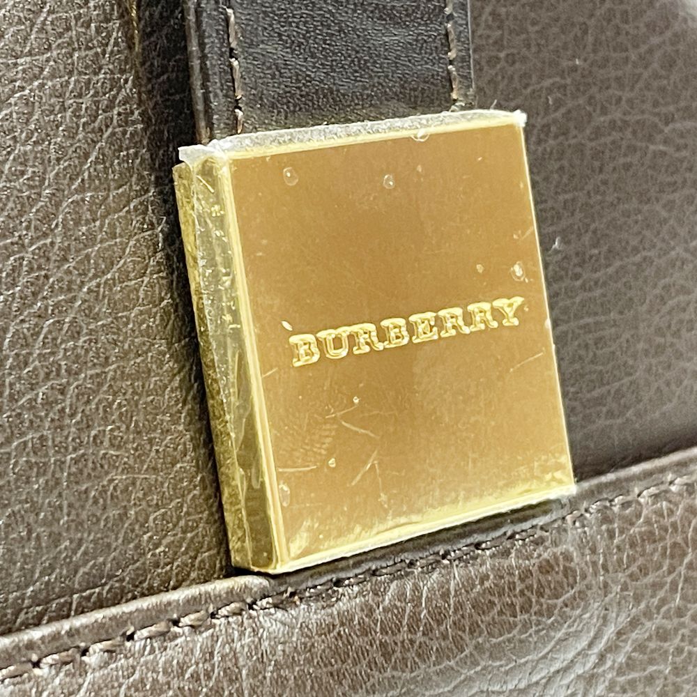 BURBERRY(バーバリー) ロンドン ロゴ プレート 内部チェック ハンドバッグ レザー レディース【中古AB】20241102