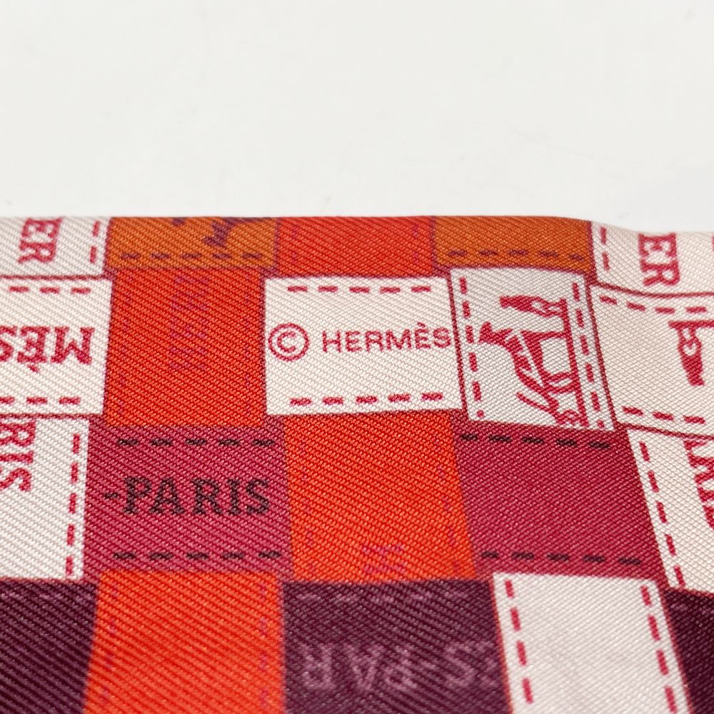 HERMES(エルメス) ツイリー Bolduc au Carre ボルデュック・チェック リボン柄 スカーフ シルク ユニセックス【中古A】20241103