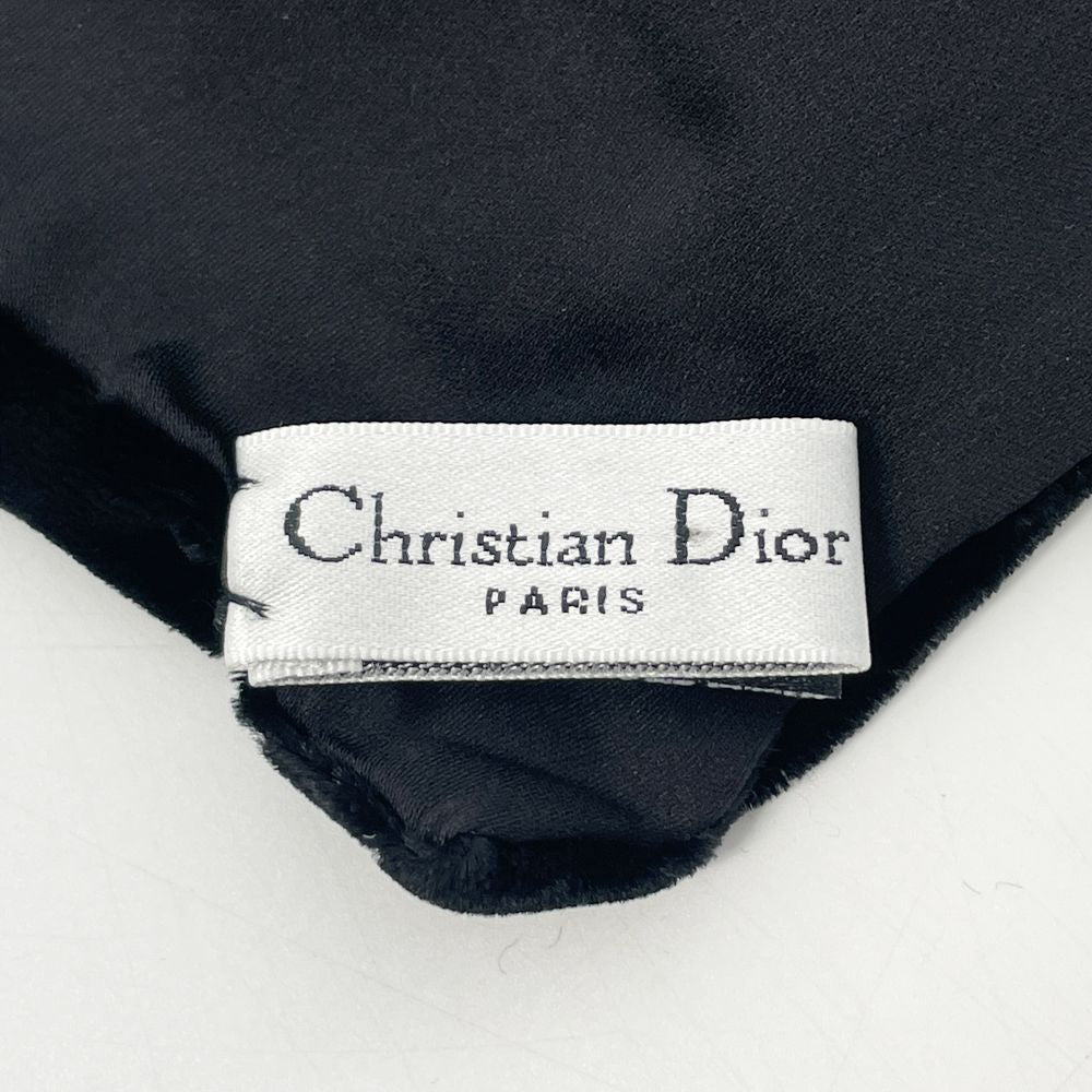 中古A/美品】Christian Dior クリスチャンディオール ロゴ 140cm×20.5cm 陰影 ベロア ショール スカーフ ユニセックス  マフラー ブラック20500016