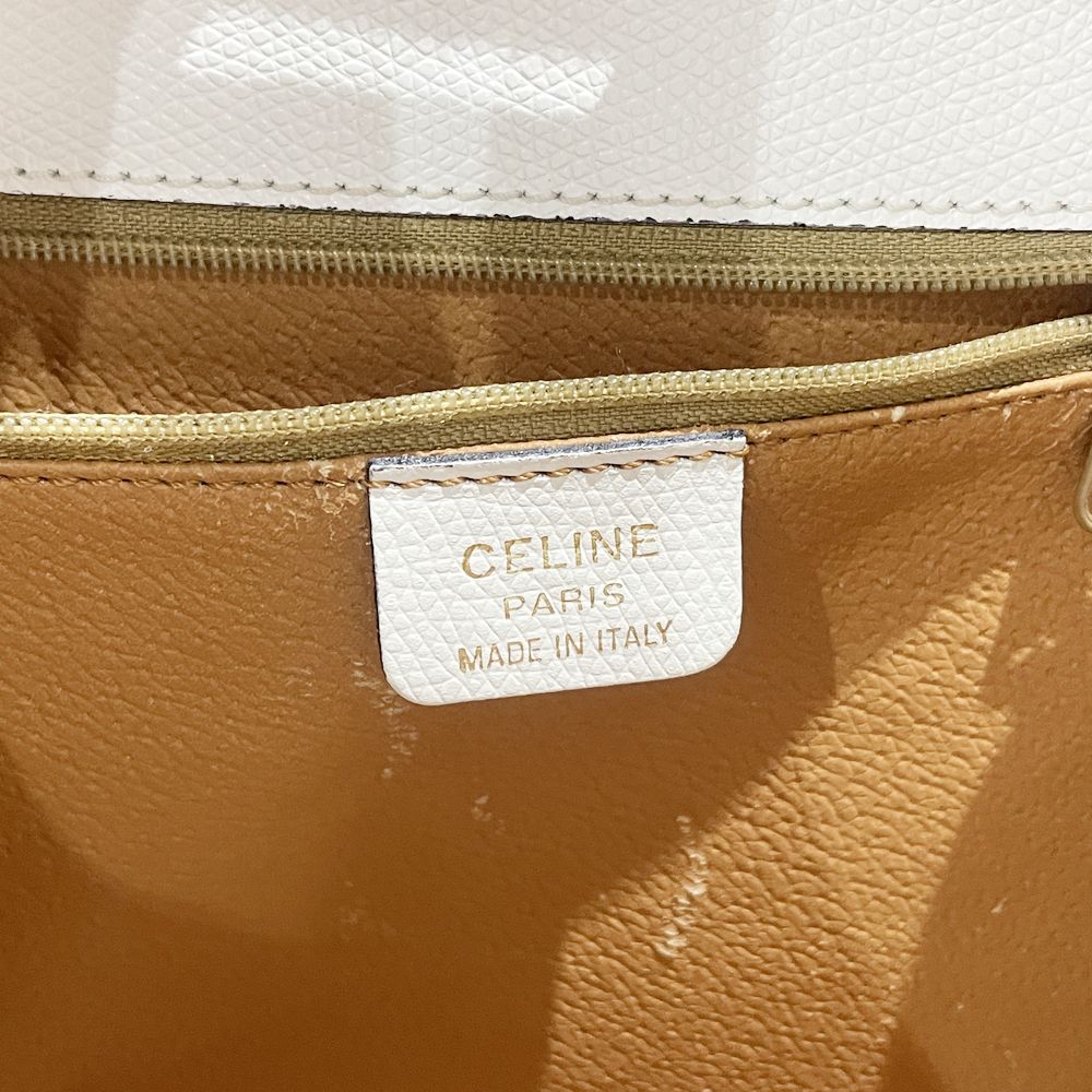 CELINE(セリーヌ) ロゴ ターンロック スクエア型 バイカラー ヴィンテージ ショルダーバッグ レザー レディース【中古AB】20241109