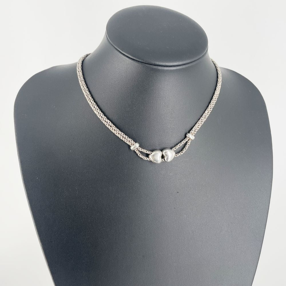 TIFFANY&Co.(ティファニー) ダブルハート ツイストロープ 2連 ネックレス シルバー925/ レディース【中古AB】20241117