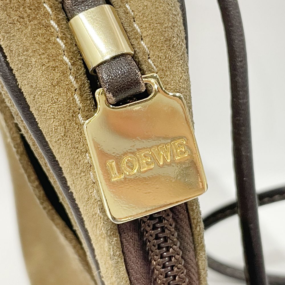 LOEWE(ロエベ) アナグラム ミニ 斜め掛け ヴィンテージ ショルダーバッグ スエード/レザー レディース【中古B】20241109