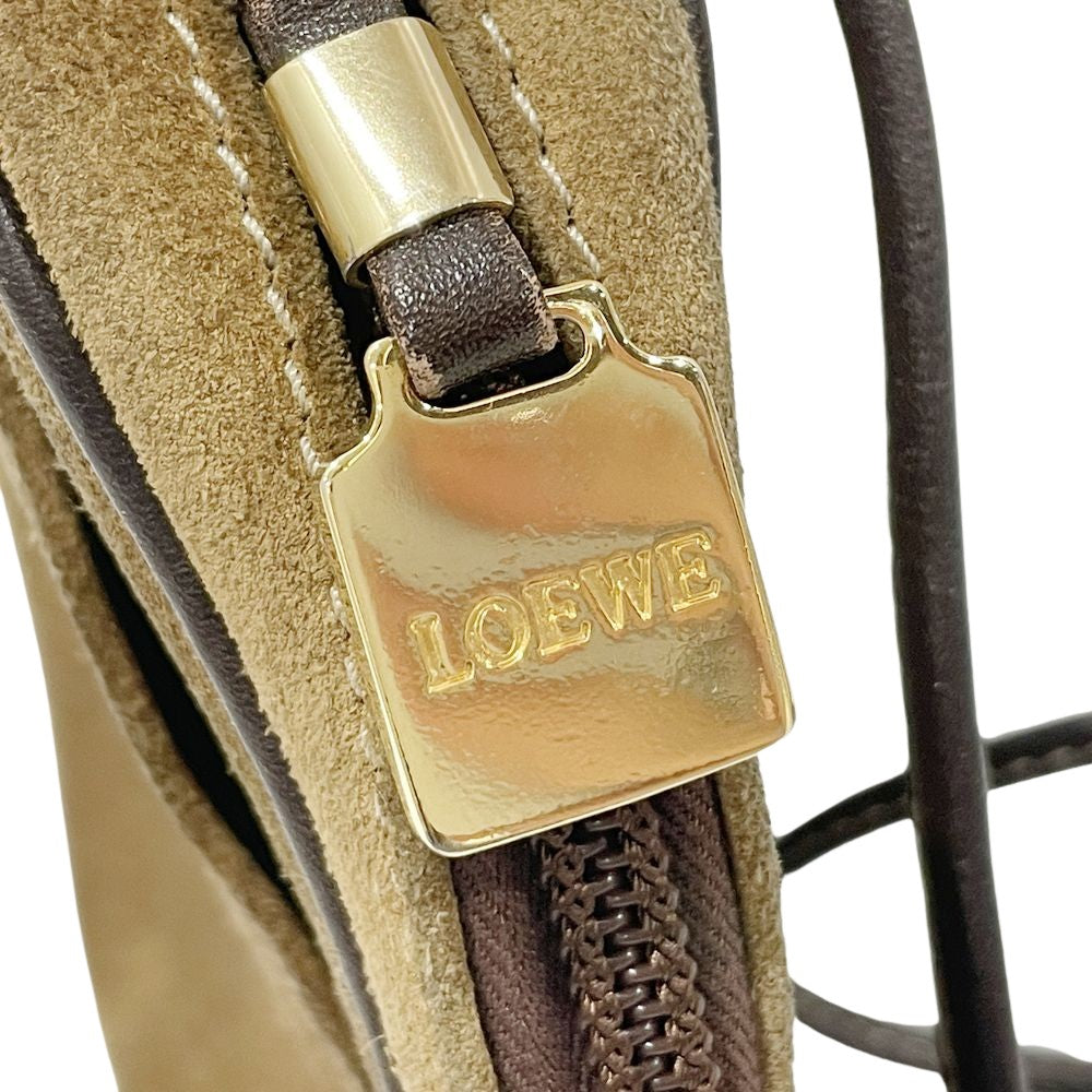 LOEWE(ロエベ) アナグラム ミニ 斜め掛け ヴィンテージ ショルダーバッグ スエード/レザー レディース【中古B】20241109