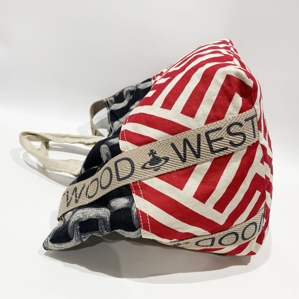 Vivienne Westwood(ヴィヴィアンウエストウッド) 総柄 ロゴ 大容量 2WAY トートバッグ キャンバス レディース【中古B】20241124