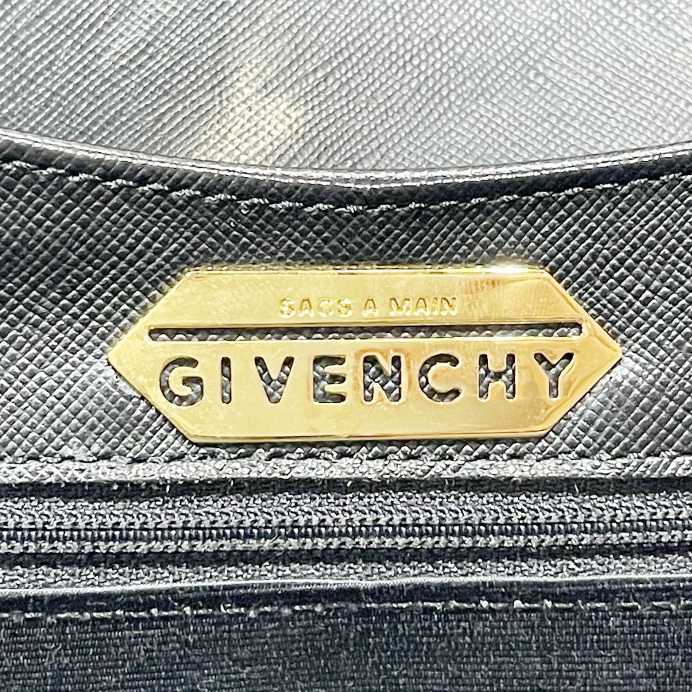 中古AB/使用感小】GIVENCHY ジバンシィ ロゴ ターンロック ヴィンテージ レディース ハンドバッグ ブラック20503743